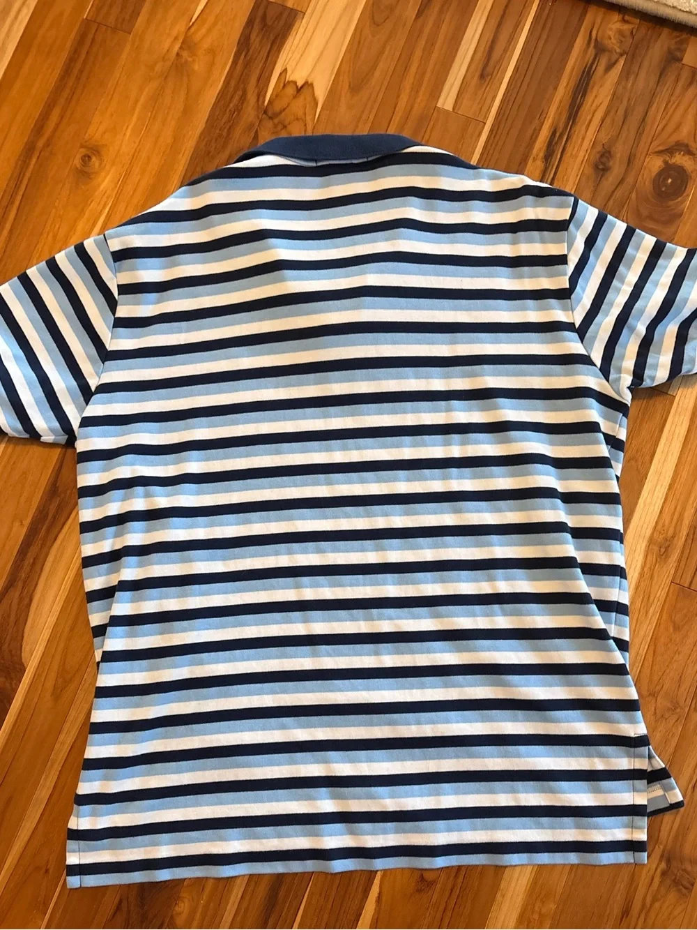 Polo by Ralph Lauren Men’s Navy & Light Blue Striped Polo Shirt
